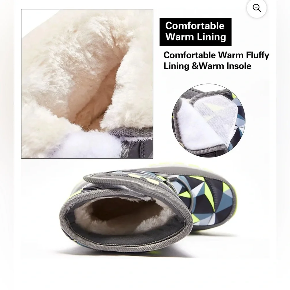 HOBIBEAR Boys Snow Boots Waterproof Outdoor Warm Slip girls Winter Shoes